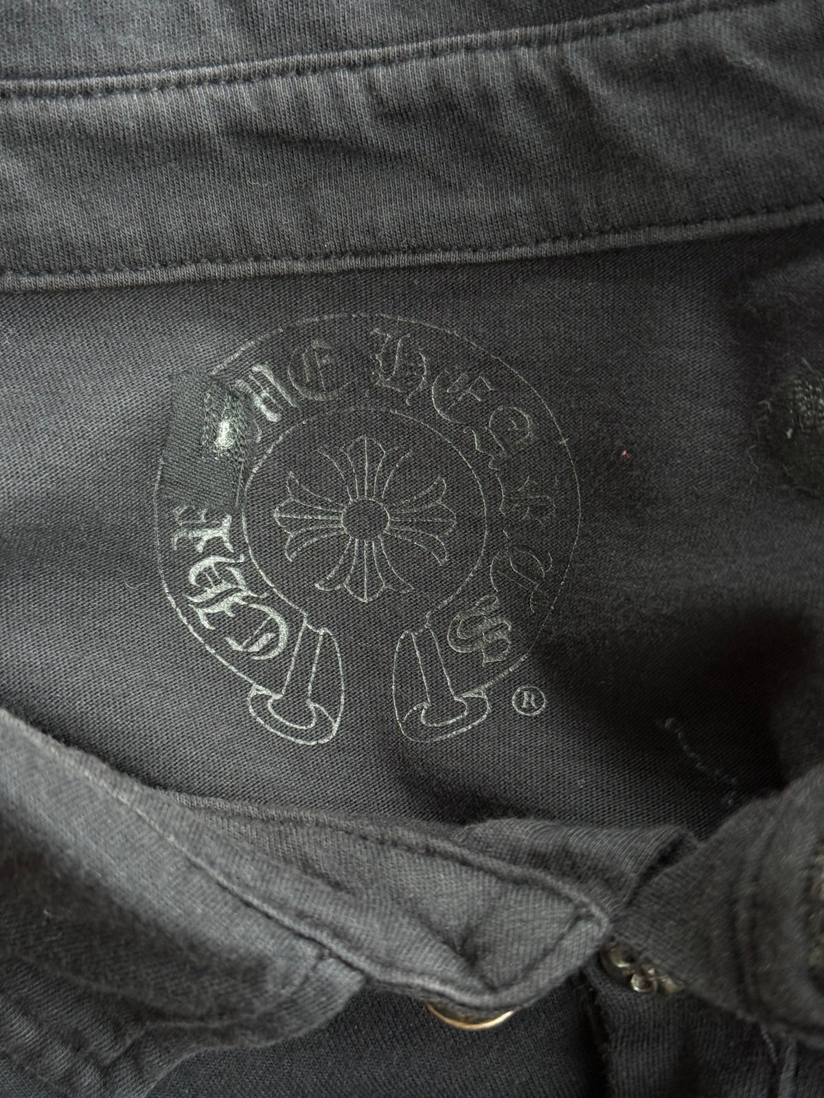 Chrome Hearts Black & White RS3 Longsleeve Polo T-Shirt