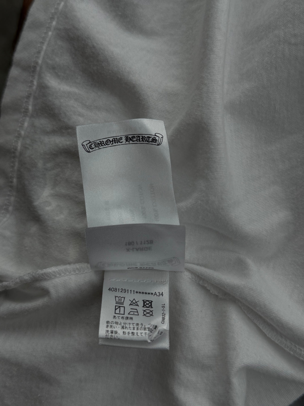 Chrome Hearts White & Purple Neck Logo T-Shirt