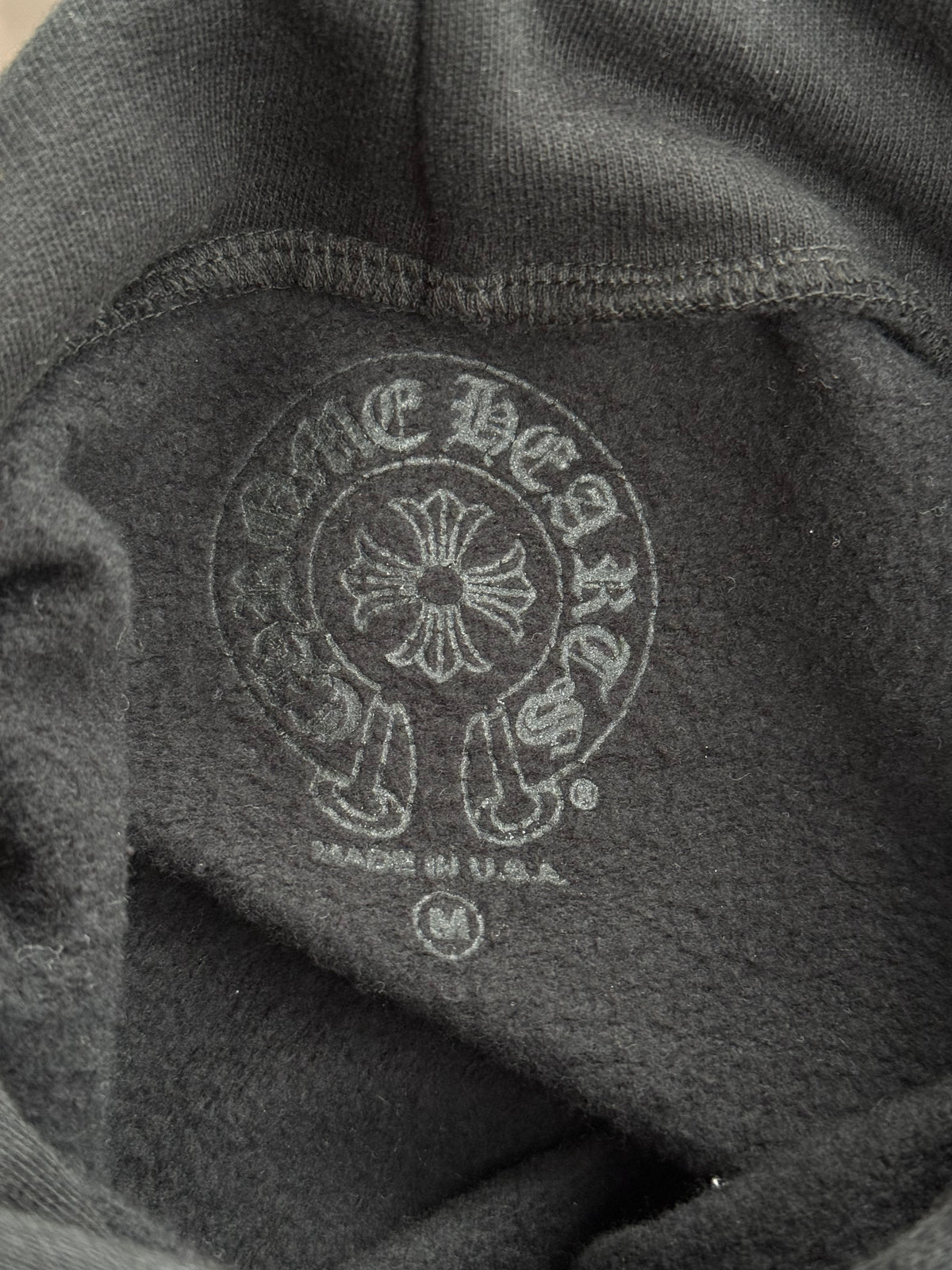Chrome Hearts Black & Silver Foil Script Logo Hoodie