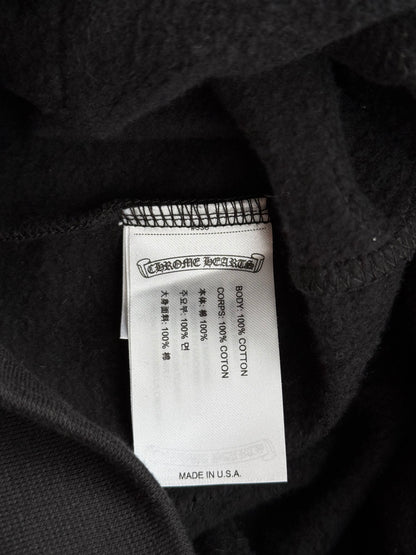 Chrome Hearts Black & Silver Foil Script Logo Hoodie