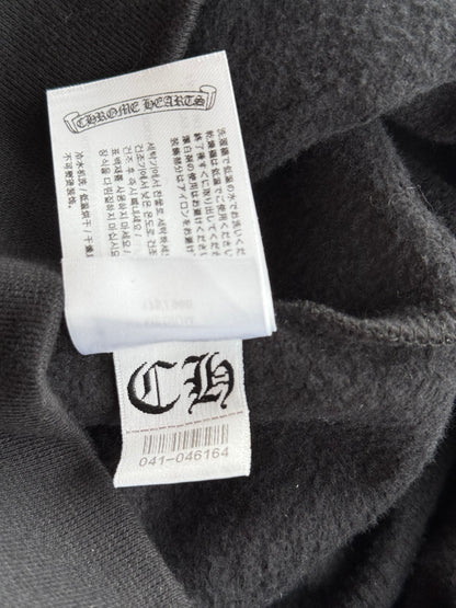 Chrome Hearts Black & Silver Foil Script Logo Hoodie