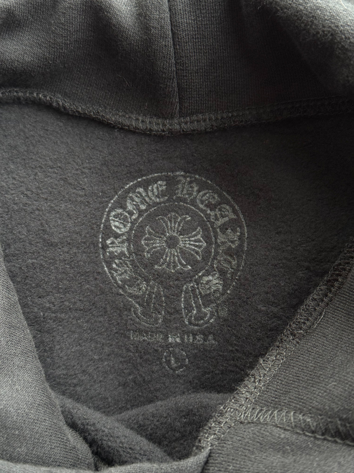 Chrome Hearts Black & Silver Foil Script Logo Hoodie