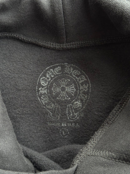 Chrome Hearts Black & Silver Foil Script Logo Hoodie