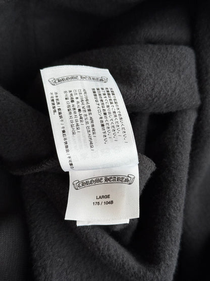 Chrome Hearts Black & Silver Foil Script Logo Hoodie