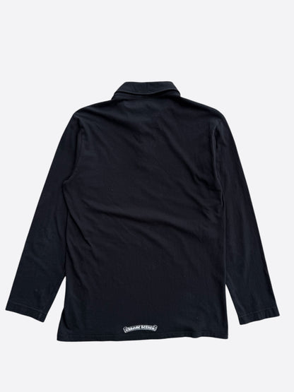 Chrome Hearts Black & White RS3 Longsleeve Polo T-Shirt