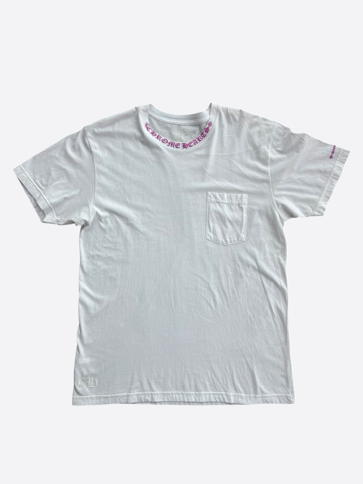 Chrome Hearts White & Purple Neck Logo T-Shirt