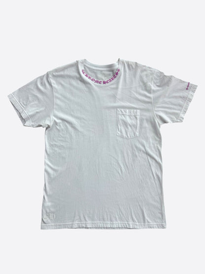 Chrome Hearts White & Purple Neck Logo T-Shirt