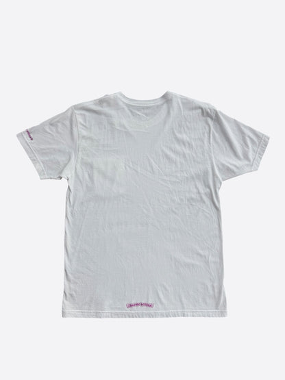 Chrome Hearts White & Purple Neck Logo T-Shirt
