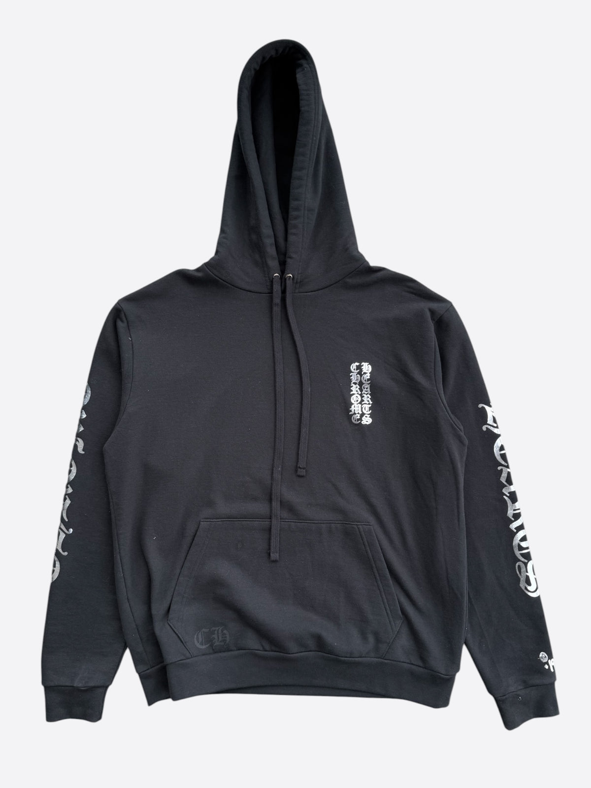 Chrome Hearts Black & Silver Foil Script Logo Hoodie