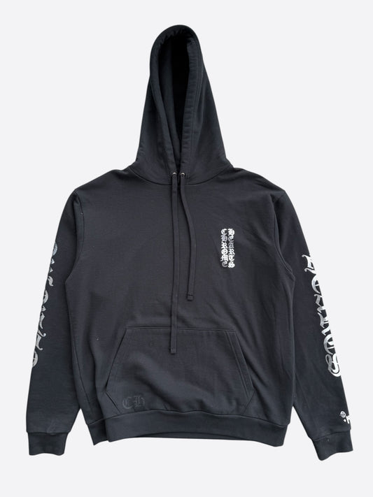 Chrome Hearts Black & Silver Foil Script Logo Hoodie