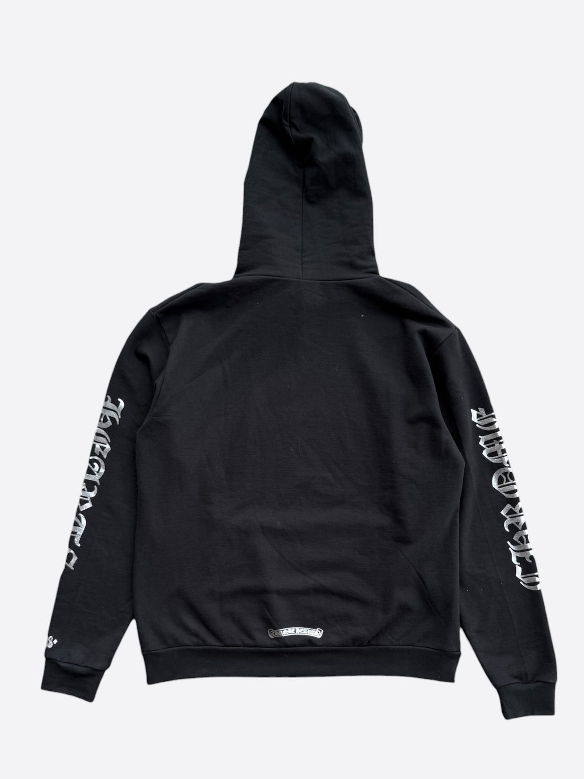 Chrome Hearts Black & Silver Foil Script Logo Hoodie