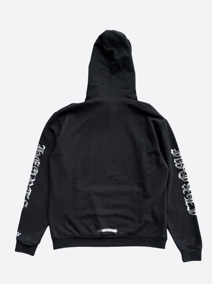 Chrome Hearts Black & Silver Foil Script Logo Hoodie