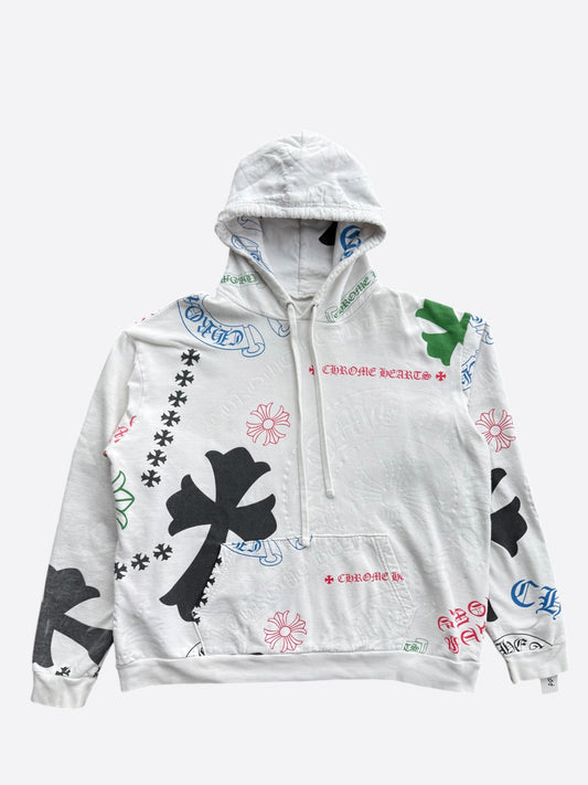 Chrome Hearts White Multicolor Stencil Hoodie
