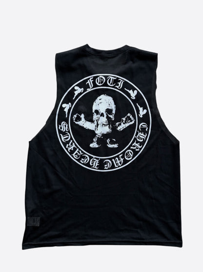 Chrome Hearts Black & White Foti Graphic Mesh Tank Top