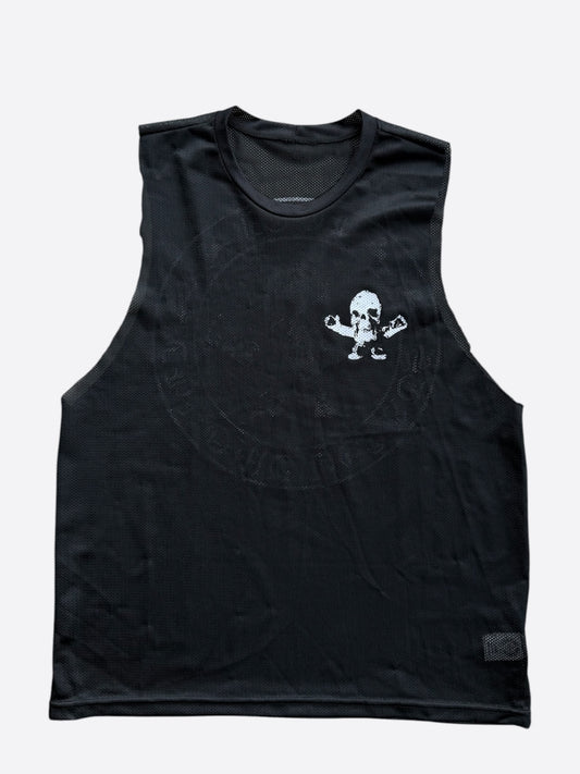 Chrome Hearts Black & White Foti Graphic Mesh Tank Top