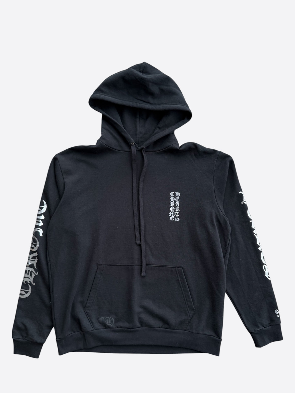 Chrome Hearts Black & Silver Foil Script Logo Hoodie