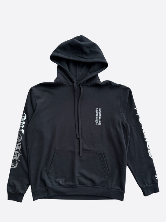 Chrome Hearts Black & Silver Foil Script Logo Hoodie