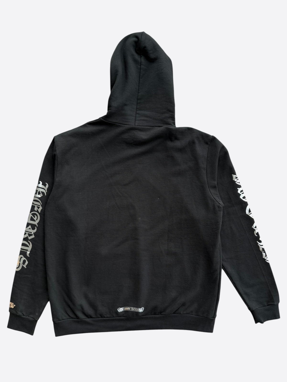 Chrome Hearts Black & Silver Foil Script Logo Hoodie