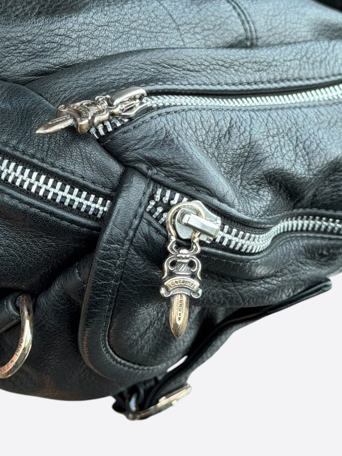 Chrome Hearts Black Leather Snat Pack