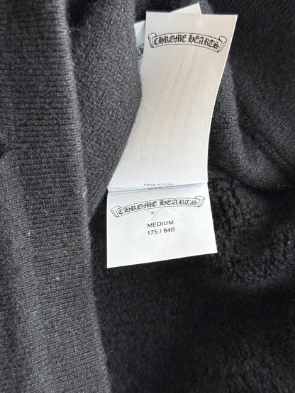 Chrome Hearts Black & White Floral Embroidered Cashmere Sweatpants