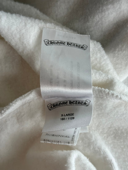 Chrome Hearts White & Black Script Logo Zip Up Hoodie