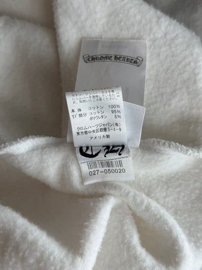 Chrome Hearts White & Black Script Logo Zip Up Hoodie