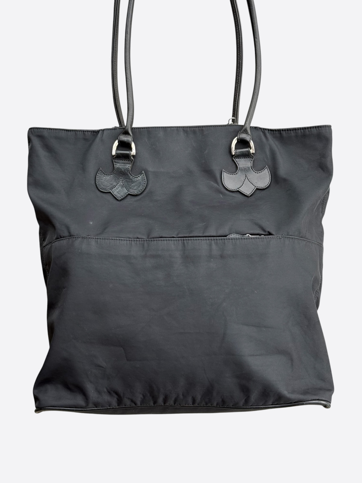 Chrome Hearts Black Cemetery Cross Patch Tote Bag