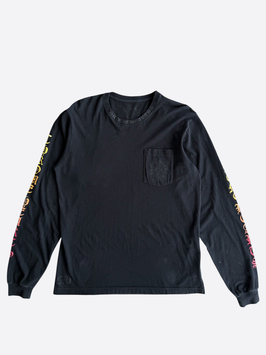 Chrome Hearts Black Sunset Gradient Horseshoe Longsleeve T-Shirt