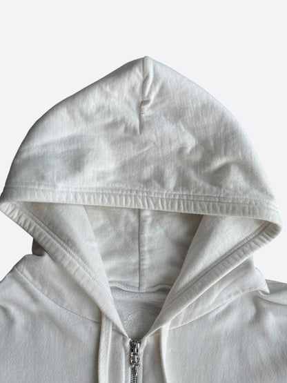 Chrome Hearts White & Black Script Logo Zip Up Hoodie