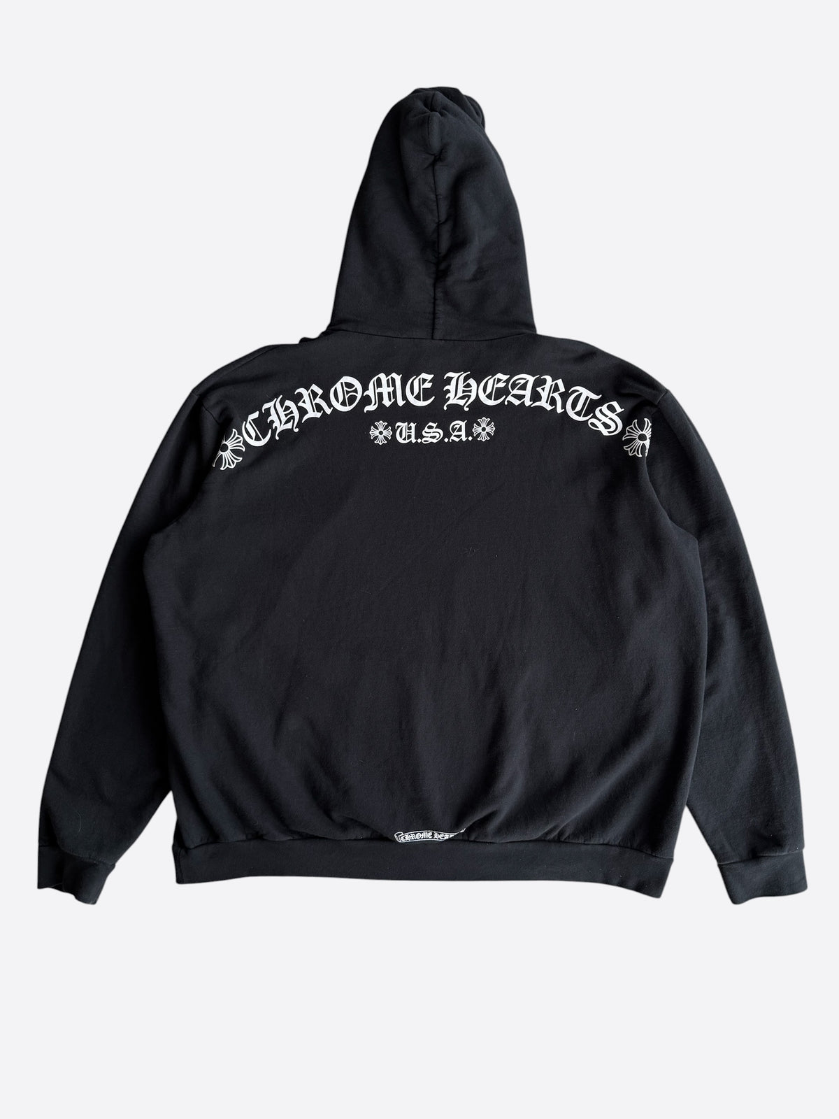 Chrome Hearts Black & White T-Bar Logo Hoodie