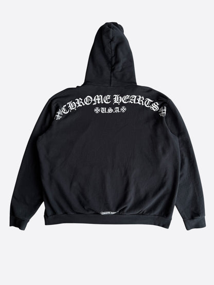 Chrome Hearts Black & White T-Bar Logo Hoodie
