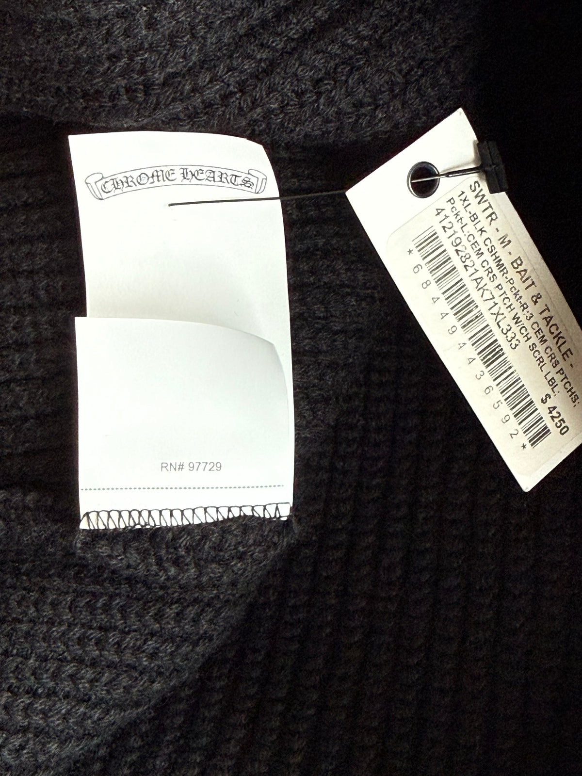 Chrome Hearts Black Bait & Tackle Cashmere Cardigan