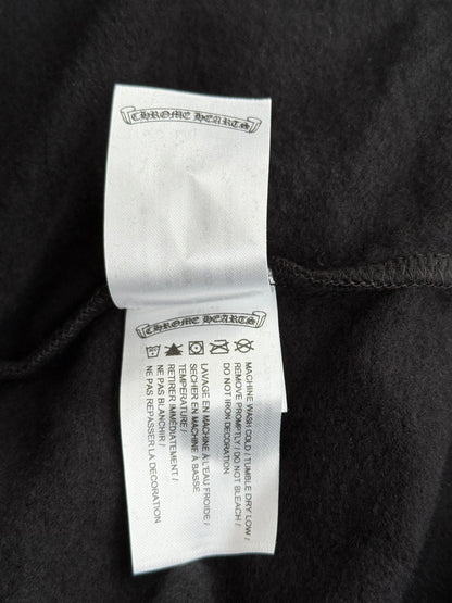 Chrome Hearts Black & White Script Logo Zip Up Hoodie