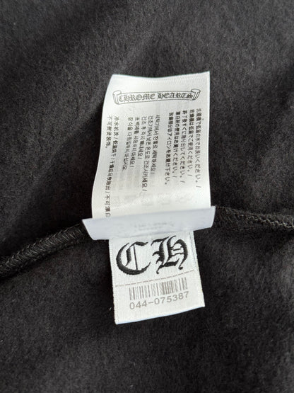 Chrome Hearts Black & White Script Logo Zip Up Hoodie