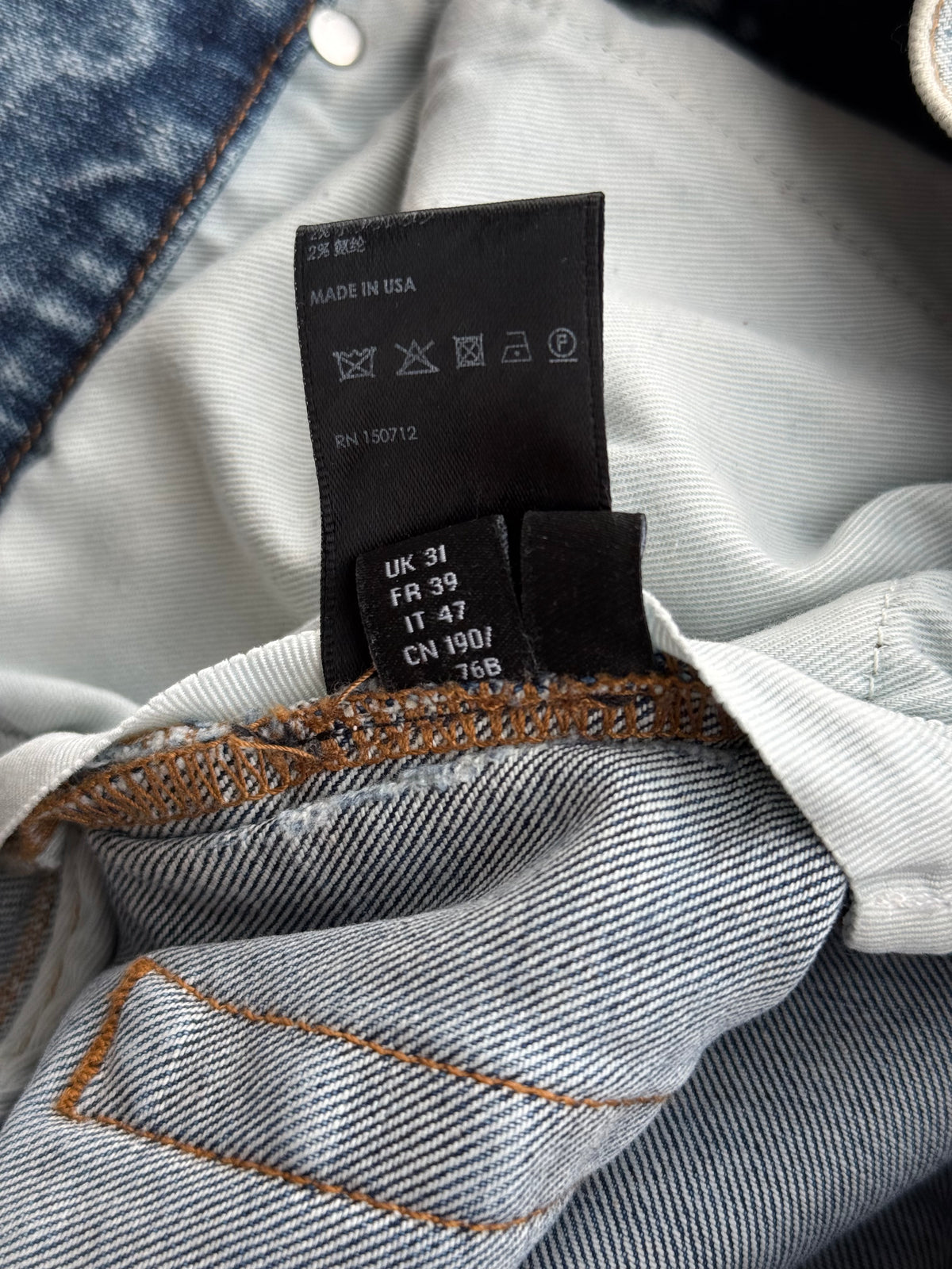 Amiri Clay Indigo & Pink Core Applique Logo Jeans
