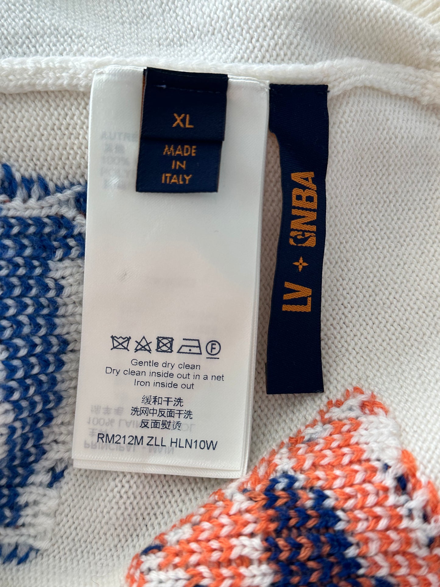 Louis Vuitton NBA White Multicolor Letter Wool Sweater