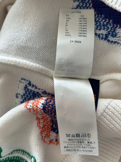 Louis Vuitton NBA White Multicolor Letter Wool Sweater