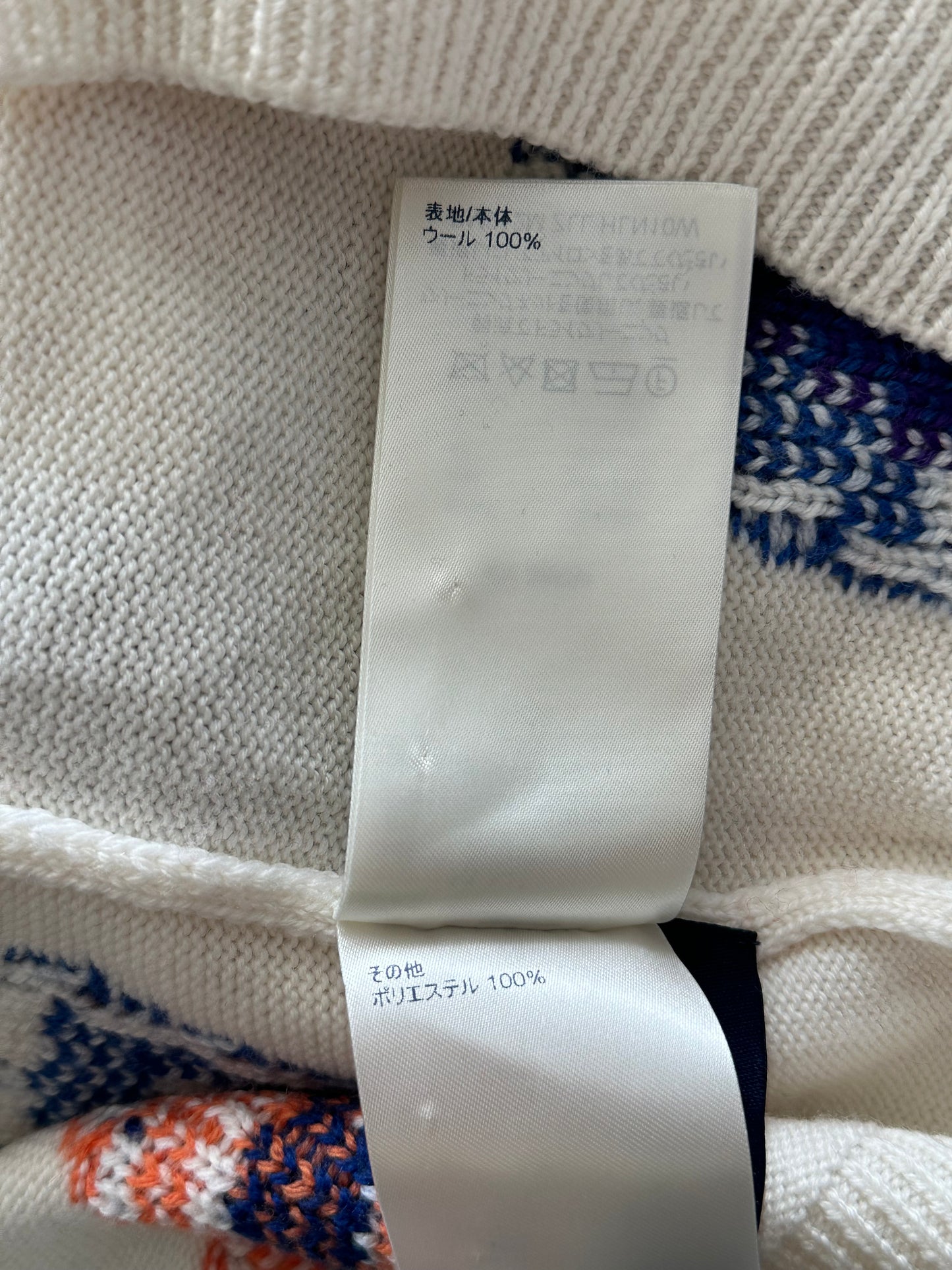 Louis Vuitton NBA White Multicolor Letter Wool Sweater