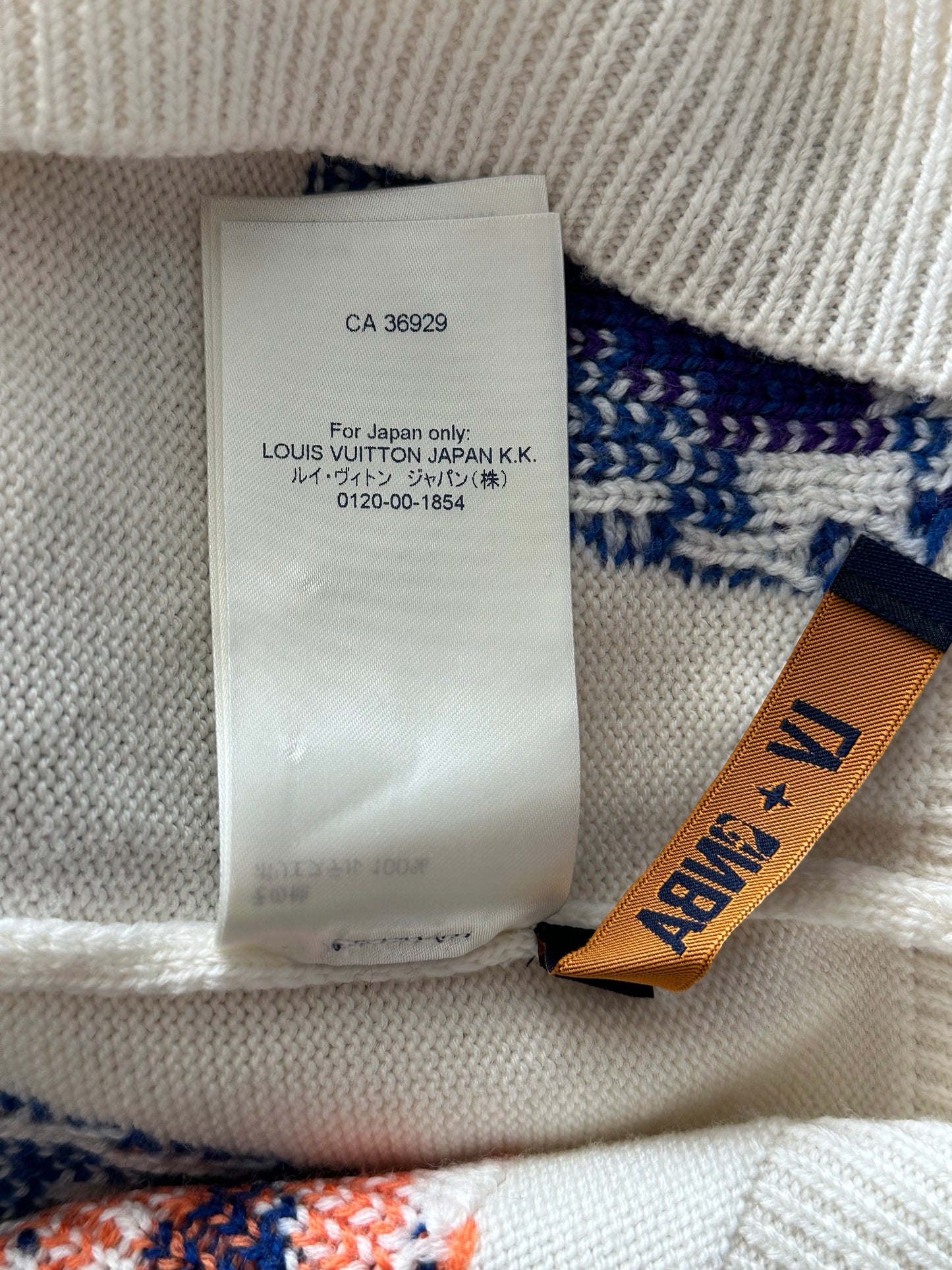 Louis Vuitton NBA White Multicolor Letter Wool Sweater