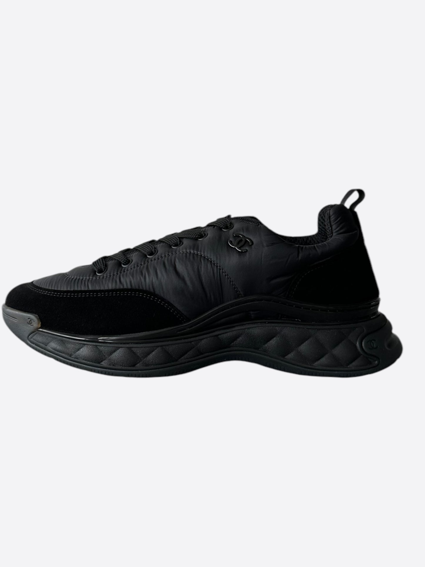 Chanel Black Logo Trainers