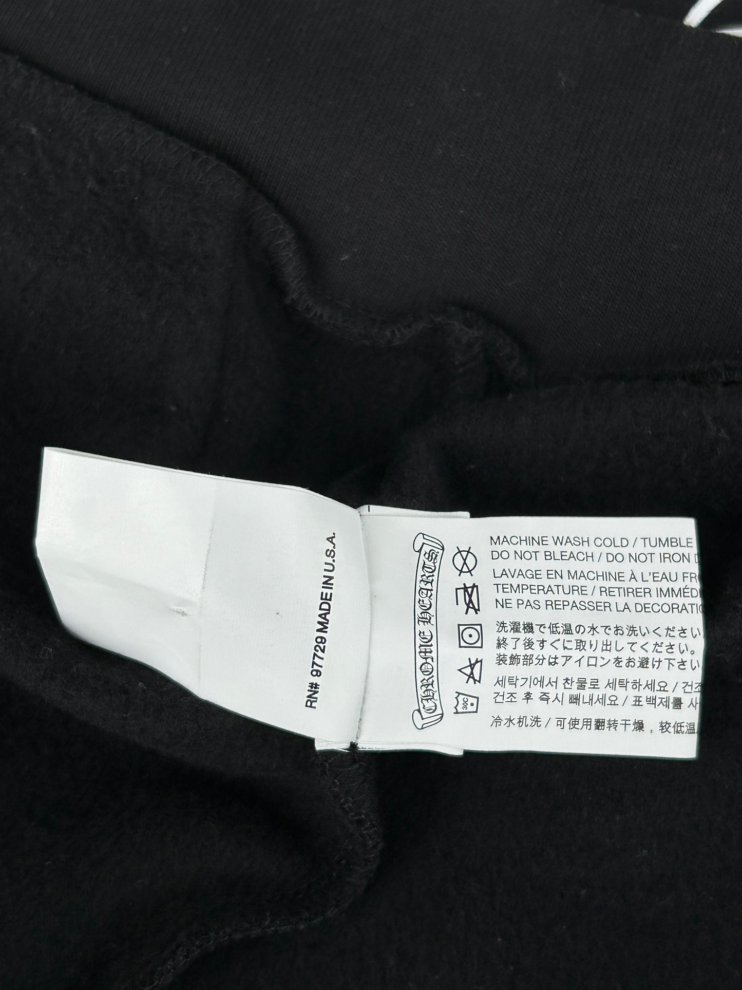 Chrome Hearts Black & Red Cemetery Horseshoe Logo Zip Up Hoodie