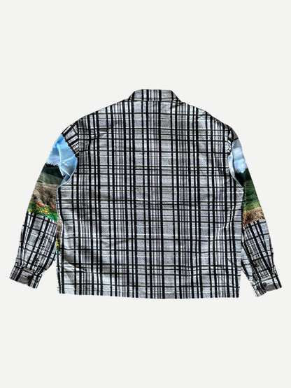 Louis Vuitton Grey & Black Plaid Blurry Vision of a Bright Future Button Up Shirt