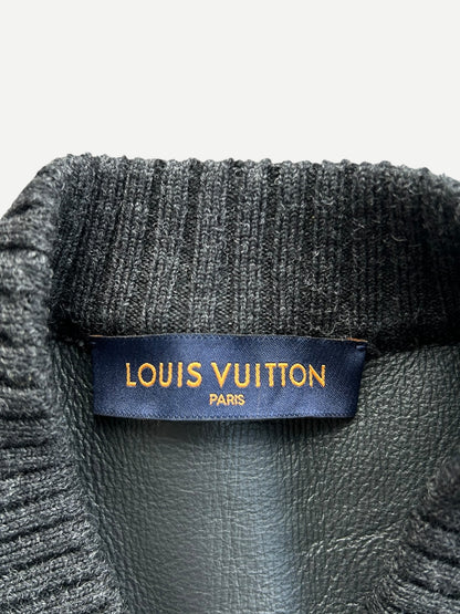 Louis Vuitton Grey & Black Shearling Monogram Sweater