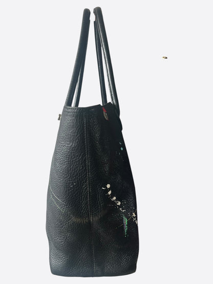 Chrome Hearts CVTVLIST Black Multicolor Paint Splatter Cross Patch Tote Bag