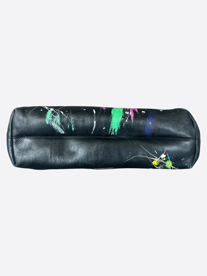 Chrome Hearts CVTVLIST Black Multicolor Paint Splatter Cross Patch Tote Bag