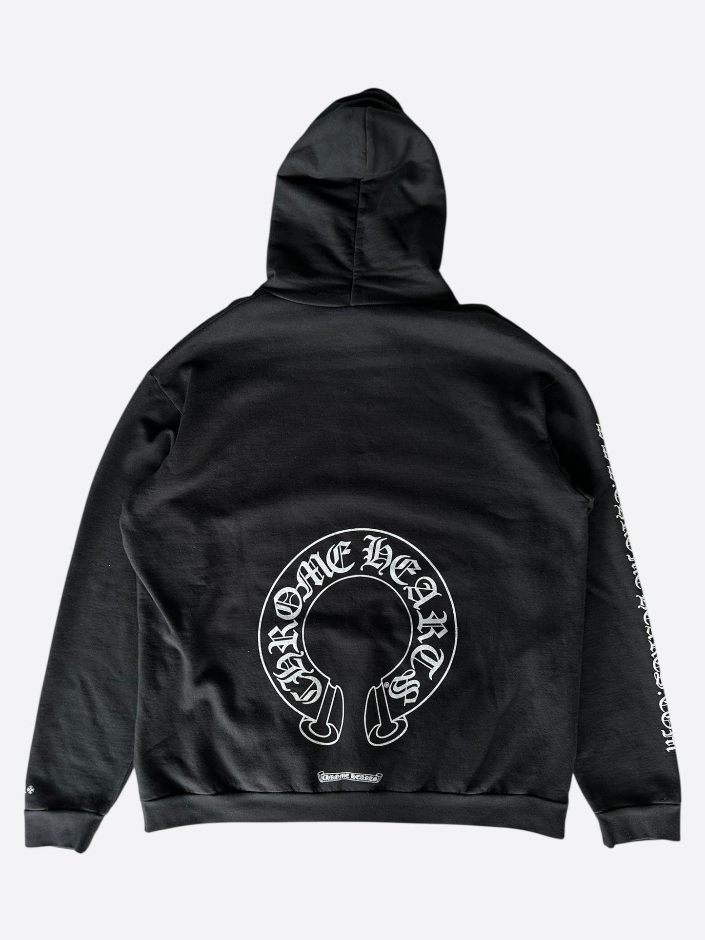 Chrome Hearts Black & Silver Online Exclusive Horseshoe Logo Hoodie