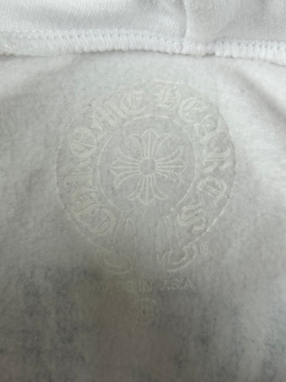 Chrome Hearts White & Blue Rolling Stones Scroll Logo Hoodie