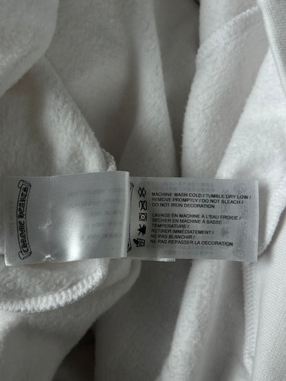 Chrome Hearts White & Blue Rolling Stones Scroll Logo Hoodie