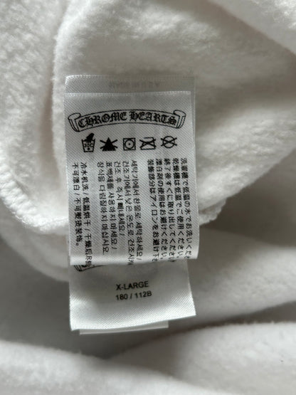 Chrome Hearts White & Blue Rolling Stones Scroll Logo Hoodie