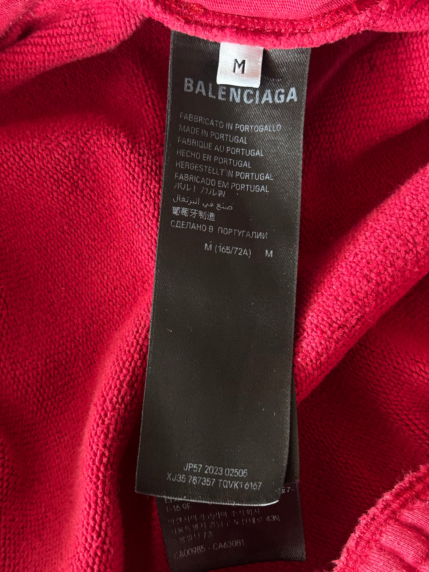 Balenciaga Red & Black Tattoo Print Oversized Sweatpants